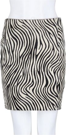 Alysi Animalier Bold Print Fitted Leather Mini Skirt