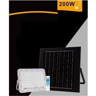Trade Shop Trade Shop - Foco Panel Solar 200 W Luz Fria 6500k Ip65 Mando A Distancia S12a-200w