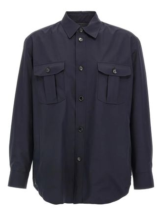 Brioni Vagabond button-up overshirt - men - Silk - L - Blue