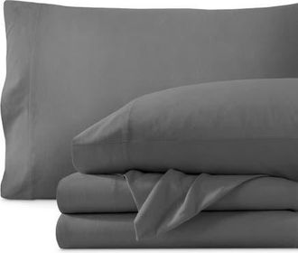 Bare Home Organic Cotton Jersey Sheet Set - Split King in Grey at Nordstrom