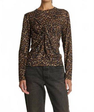 Nation Ltd Marion Twist Front Tee In Winter Leopard