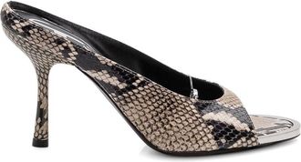 Diesel Textured Snakeskin Pattern Mid-Heel Sandals