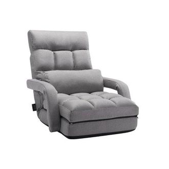 OEM Silla De Suelo, Sill&oacute;n De Suelo Con 5 Posiciones Ajustables Y Respaldo, Sill&oacute;n Plegable Con Reposabrazos Para Adultos, Sof&aacute; Cama Con Coj&iacute;n De Respaldo