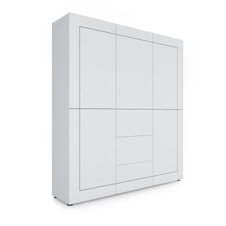 Itamoby Armario alto 5 puertas/3 cajones 150x35x165cm efecto madeira blanco