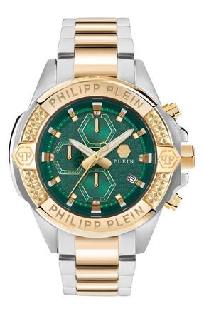 Philipp Plein The $kull Chronograph Two-Tone Bracelet Watch, 44mm in Two Tone at Nordstrom