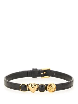 Dolce & Gabbana Black Leather Choker Necklace