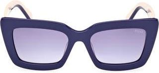 Emilio Pucci 54mm Square Sunglasses in Shiny Blue /Gradient Blue at Nordstrom Rack