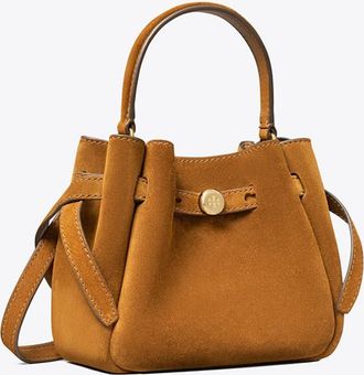 Tory Burch Womens Mini Romy Suede Bucket Bag, One Size