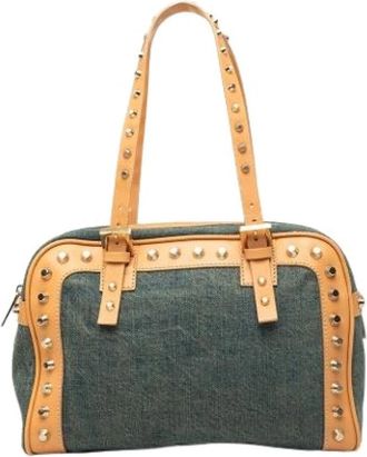 Fendi Pre-owned Studded Denim Shoulder Bag - Dames - Vintage Schoudertas - Blauw - ONE Size - Denim - Vintage
