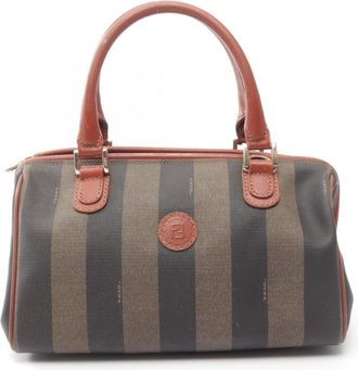 Fendi Brown Coated Canvas Leather Handbag Tote Bag (Pre-Owned)