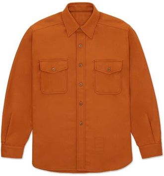 Fortela CPO Flannel Wool Overshirt in Orange at Nordstrom, Size X-Large Eu