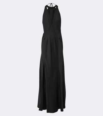 Victoria Beckham Vestido de fiesta de sat&eacute;n crep&eacute; con paneles