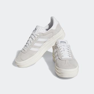 adidas Sneaker ADIDAS ORIGINALS GAZELLE BOLD, Damen, Gr. 40, grau (grau two, cloud wei&szlig;, core wei&szlig;), Leder, Synthetik, Schuhe Sneaker