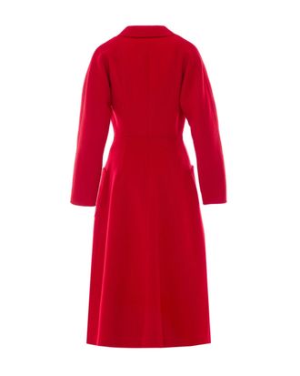 Elisabetta Franchi Wool Double Cloth Coat - Red