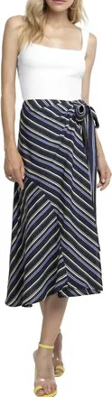 Astr Teagan Skirt In Purple & Yellow Stripe