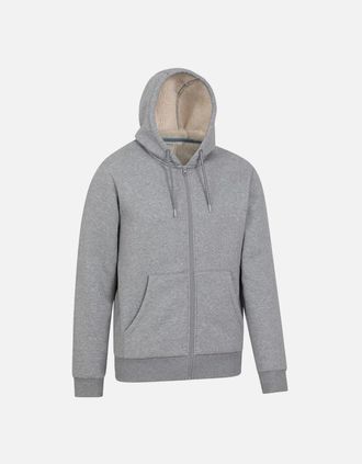 Mountain Warehouse Mens Mountain Warehouse Mens Dalton Borg Lined Full Zip Hoodie - Grey - Size: 34