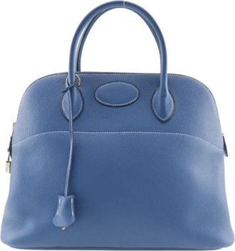 Herm&egrave;s Pre-owned Bolide 37 Handtas Clemence Blauw - Dames - Vintage Handtas - Blauw - ONE Size - Leer - Vintage
