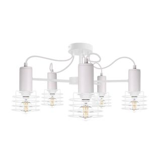 Netlighting Rune Multi Arm Semi Flush Ceiling Light White 60cm 5x E27