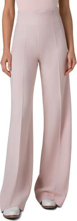 Akris Fiyuki Wool Blend Double Face Wide Leg Pants in Pale Pink at Nordstrom, Size 12