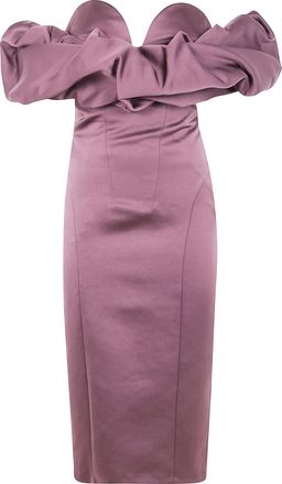 Elisabetta Franchi Satin Dress Strapples