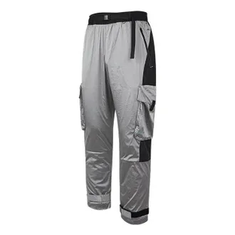 adidas color block woven lace-up pants Grey IC9251