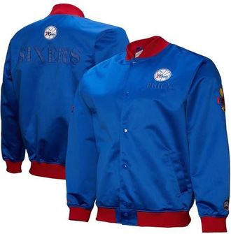 Mitchell & Ness Mens Mitchell & Ness Royal Philadelphia 76ers Hardwood Classics Team OG 3.0 Lightweight Satin Full-Snap Jacket at Nordstrom, Size X-Large