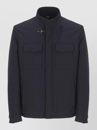 Fay padded short jacket high collar pockets