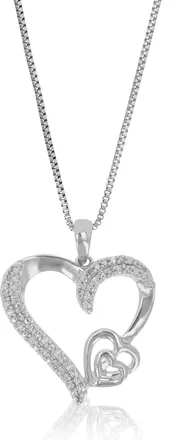 Vir Jewels 1/10 cttw Lab Grown Diamond Heart Pendant Necklace in Sterling Silver with Chain For Women