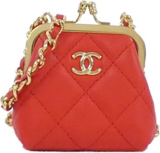 Chanel Pre-owned Clutches, female, Red, Size: ONE SIZE Pre-owned Leather chanel-bags