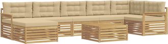 vidaXL Conjunto De Sof&aacute;s De Exterior 8 Uds. Y Beige Vidaxl