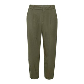 Kaffe High-waisted Grape Leaf Trousers - female - Kaffe - Cropped Trousers - Green - 2XS - Trousers