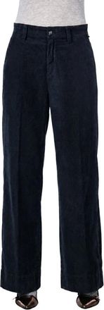 Mason's New York Wide Chino Broek - Dames - Wijde Broeken - Blauw - S - Katoen - Broeken