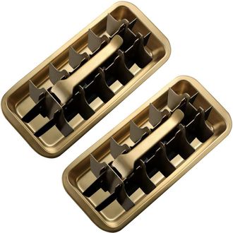 OEM Paquete De 2 Bandejas Para Cubitos De Hielo De Acero Inoxidable De Alta Resistencia Dorado