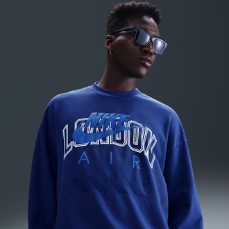 Nike Mens Air London Fleece Crew in Blue | HQ1099-492