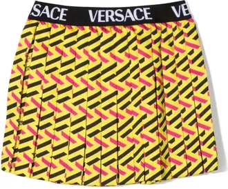 Versace Twill Monogram Skirt - Yellow