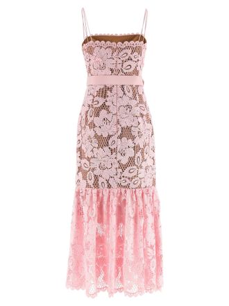 Self Portrait Crochet Lace Dress - Pink