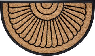 Beliani Beliani - Felpudo Moderno De Interior 40 X 60 Cm Forma Semicircular Reverso De Corcho Antideslizante Natural Koryak