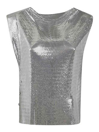 Paco Rabanne Draped Mesh Top