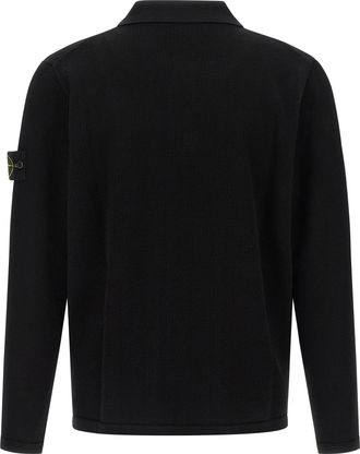 Stone Island Mens Black Cotton Polo Shirt