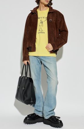 Alexander McQueen T-shirt With Logo, Mens, Yellow