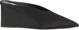 Alaia Cube Wedge Mules 75 - Dames - Muiltjes - Zwart - 41 EU - Leer - Schoenen