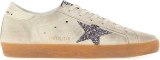 Golden Goose Beige Lace Up Sneakers