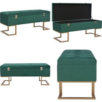 vidaXL Panca con Vano Portaoggetti 105 cm in Velluto Verde - Panca con vano - Panca verde