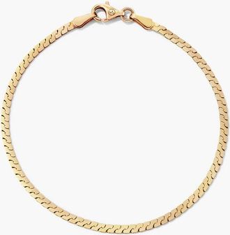 Mejuri Serpentine Chain Bracelet in 14K Yellow Gold by MEJURI at Nordstrom, Size X-Small