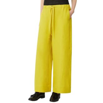 Max Mara Dames, Broeken, Geel, Maat: XS Linnen