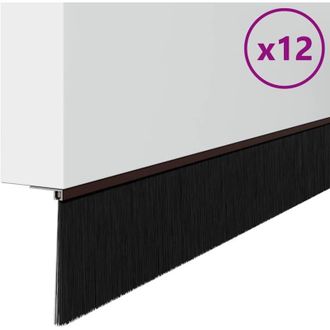 vidaXL Sellos De Cepillo Para Puertas Autoadhesivos 12 Pcs Marr&oacute;n Vidaxl