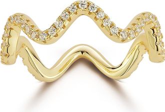 Glaze Jewelry Wave Cubic Zirconia Band Ring in Gold at Nordstrom Rack, Size 6