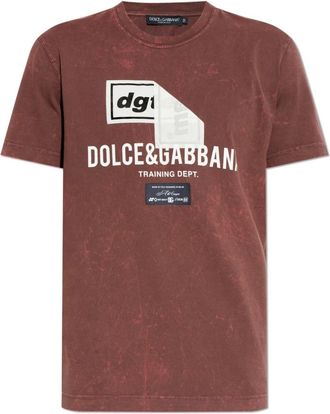 Dolce & Gabbana Logo T-Shirt - Heren - T-shirts - Rood - M - Katoen - Tops