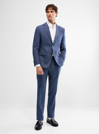 Soul of London Mens Textured chambray suit Slim fit