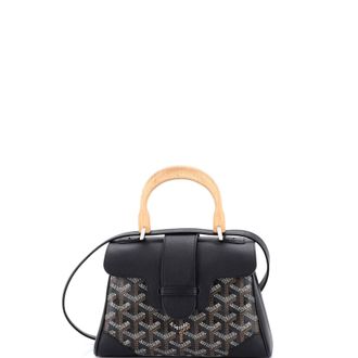 Goyard Saigon Top Handle Bag Coated Canvas with Leather Mini